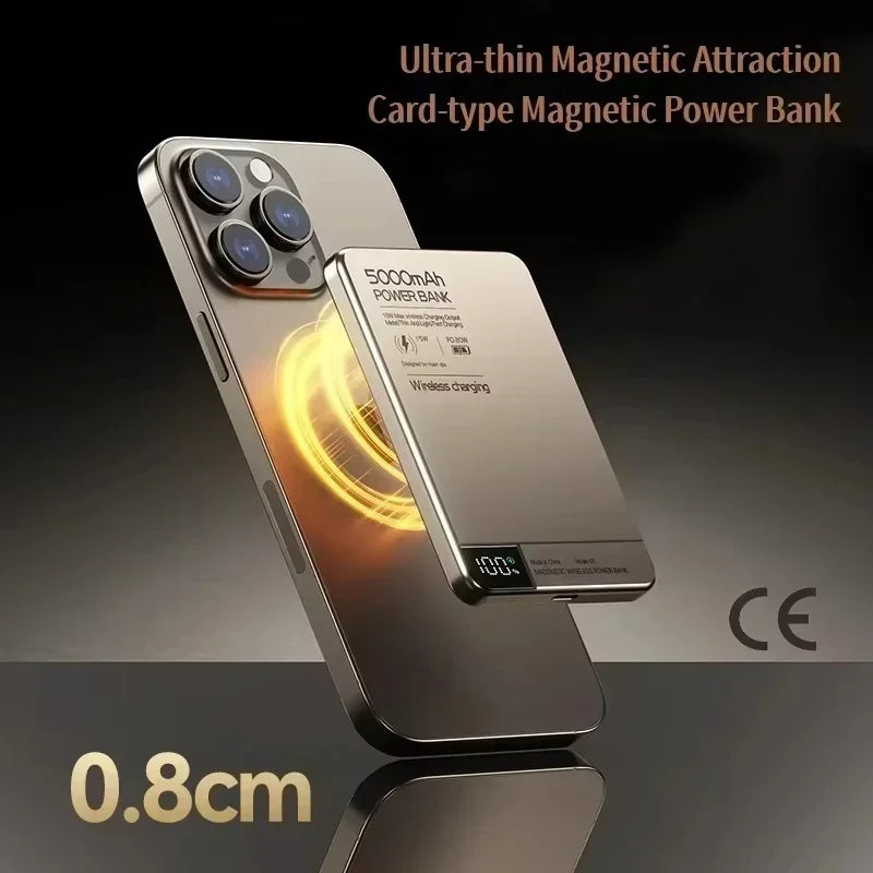 Lenovo Magnetic Power Bank 500000mAh Wireless Super Fast Charging External Battery for Magsafe Powerbank for iPhone 17/16/15/14