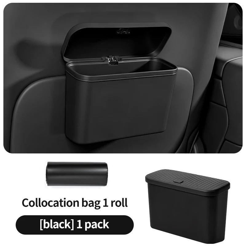 Luxury Portable Hanging Mini Car Trash Can Wastebasket Trash Car Interior Clip-on Storage Pouch Dry and Wet Use Hanging Storage