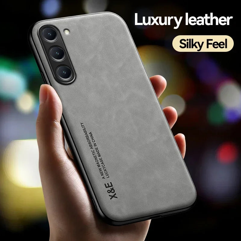Magnetic Leather Case For Samsung Galaxy S23 S26 S24 S25 Edge S25 FE Plus Ultra S24FE S23FE 5G Shockproof Silicone Case Cover