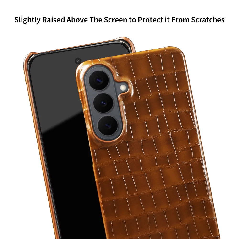 Luxury Crocodile Leather Case For Samsung Galaxy S26 Plus S24 FE S25 Edge S23 S22 S21 S20 Note 20 Ultra Phone Cases Back Cover
