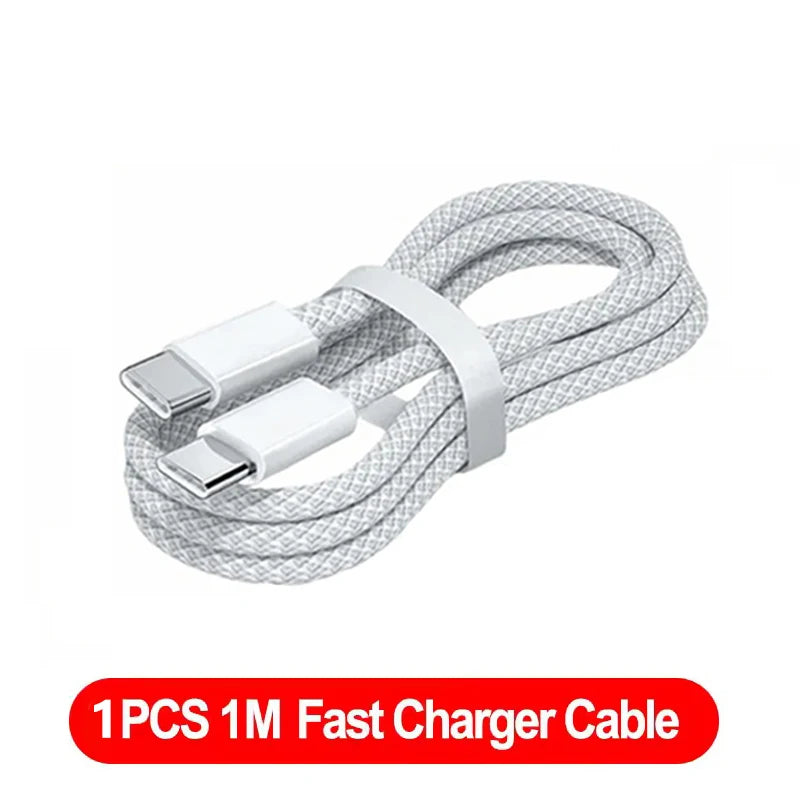 120W 4 Ports USB Charger Fast Charge Phone Charger Adapter Type C Cable For iPhone Samsung Xiaomi EU/US/UK Plug Wall Charger