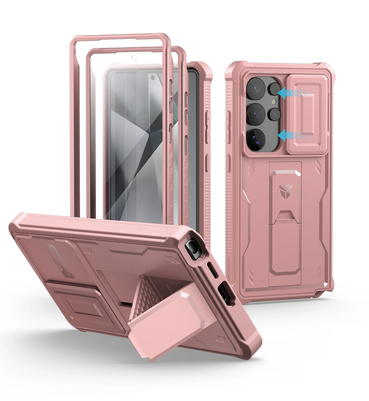 Dexnor For Samsung Galaxy S25/S25 Plus/S25 Ultra /S25 Edge 2025Case Full Body Shockproof Camera Cover &Built-in Screen Protector Kickstand