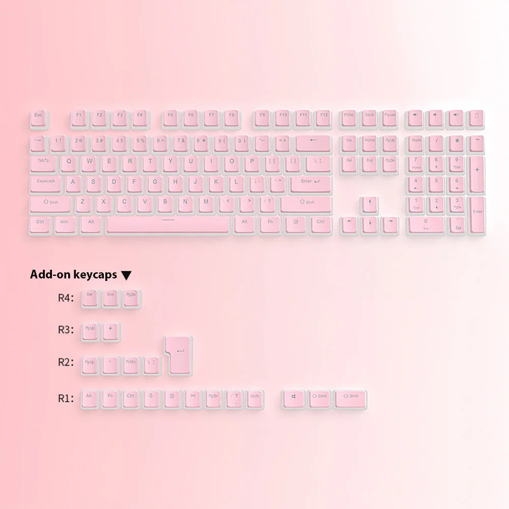 Pudding Keycap 130 Keys PBT Double Shot Mteria keyboard Keycap For 61 68 84 87 96 98 100 108 Key RGB Mechanical Keyboard keycaps