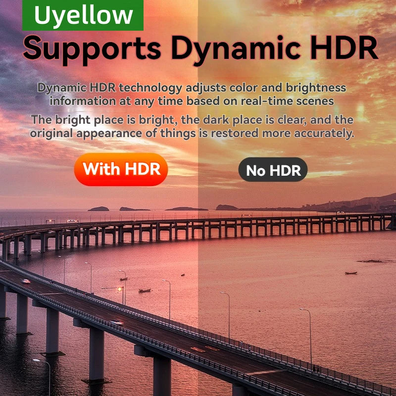 Uyellow 48Gbps HDMI-compatible Cable 8K 60Hz 50cm 1m 2m 3m 5m HDMI-compatible 2.1 Cable 4K 120Hz HDR 3D Effect Video for HDTV PC