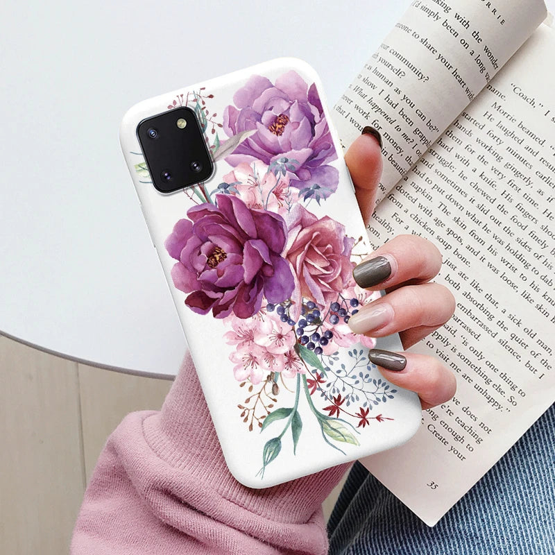 Soft Case For Samsung Galaxy Note 10 Lite Phone Cover Cute Flowers Butterfly Fundas TPU Coque For Samsung Note 10 Lite Bumper