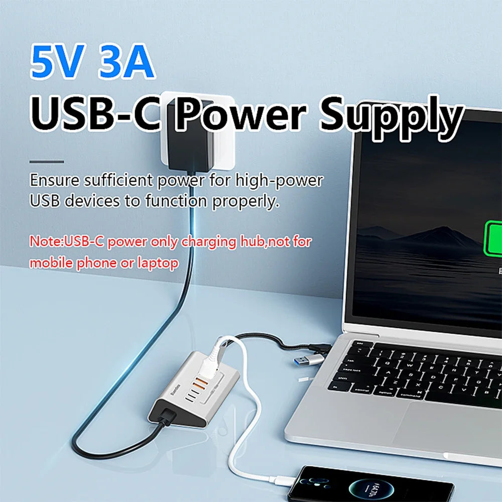 KEBIDUMEI 10Gbps 7 In 1 Docking Station USB 3.2 GEN 2 HUB Data Transfer Adapter USB Splitter Computer Accessories For PC Laptop