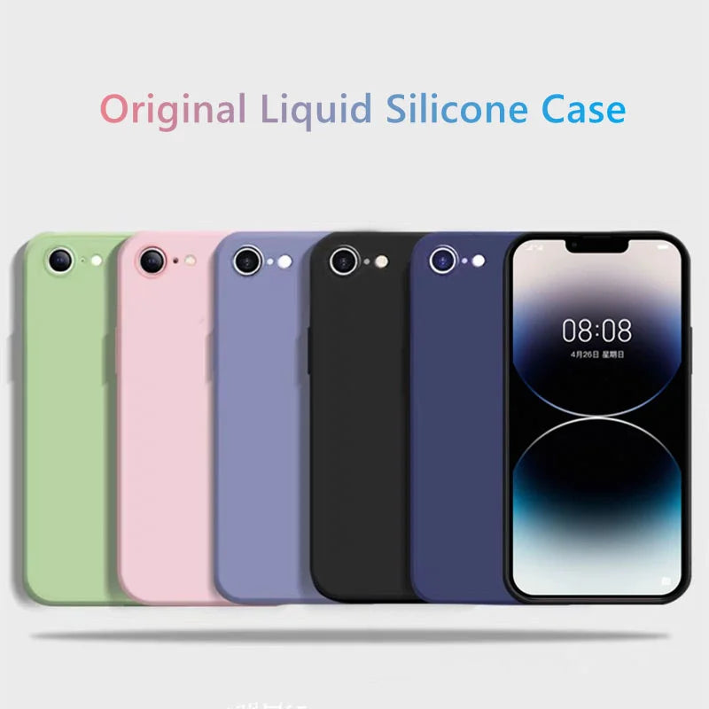 Luxury Case For iPhone 17e Case Cover iPhone 17e 16e Fundas Coque Soft TPU Original Liquid Silicone Phone Bumper iPhone 17e