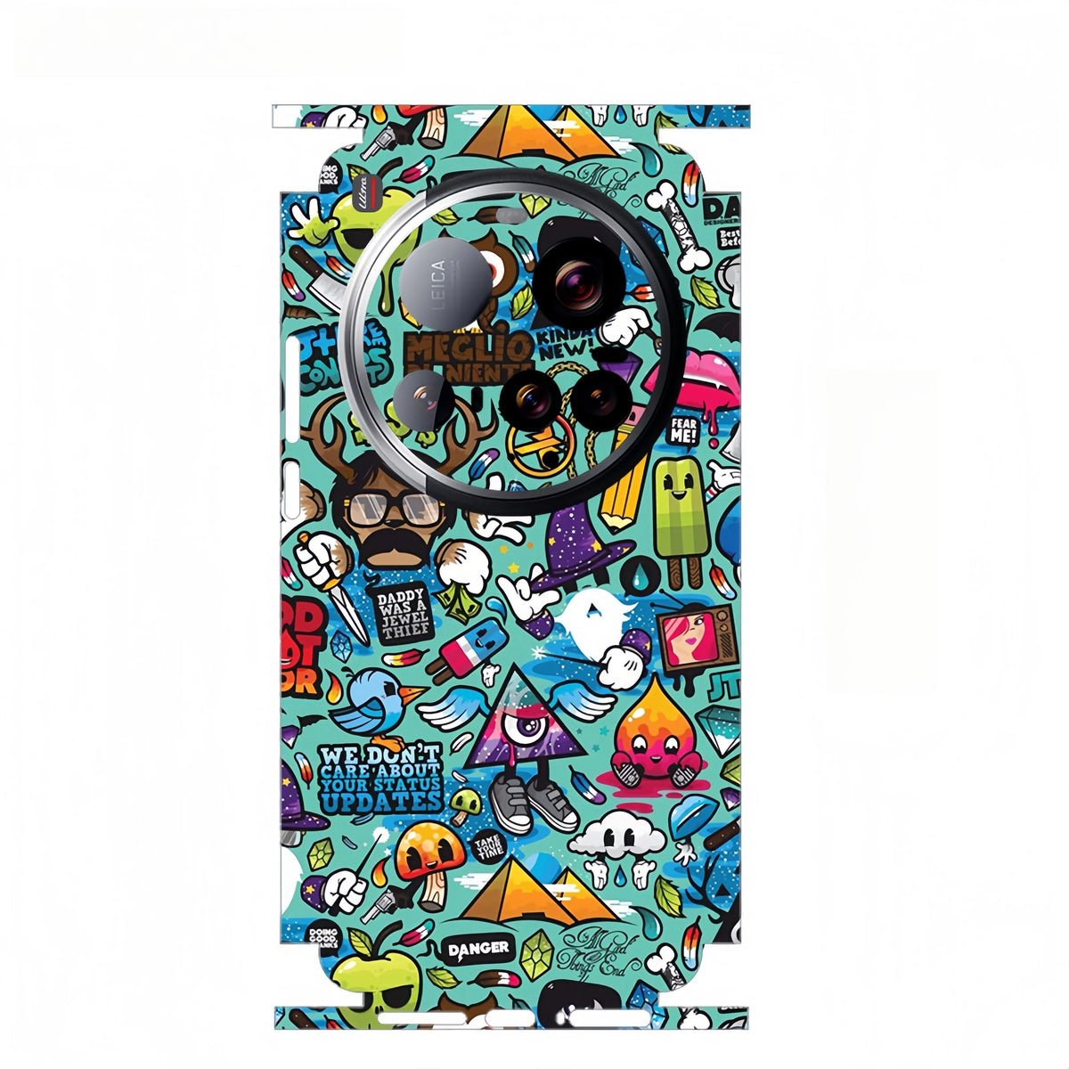 Colorful Pattern Matte Film Skin Phone Back+Sides Sticker For XIAOMI 15 14 13 Ultra 14 Pro Full CoverWrap