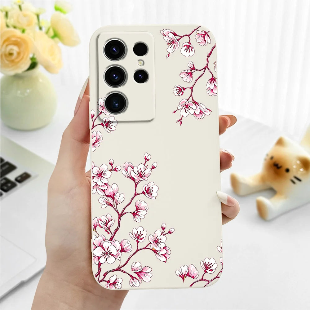 Sakura Bloom Phone Case For Samsung Galaxy S26 S25 Edge S24 S23 S22 S21 S20 S10 FE Plus Ultra Silicone Soft Cover