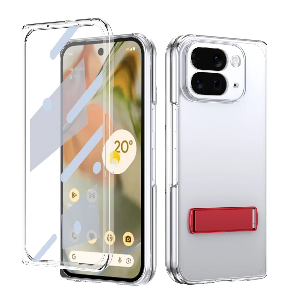 transparent acrylic Magnetic charging Cover For Google Pixel 10 Pro Fold bracket camera screen saver shockproof phone Case