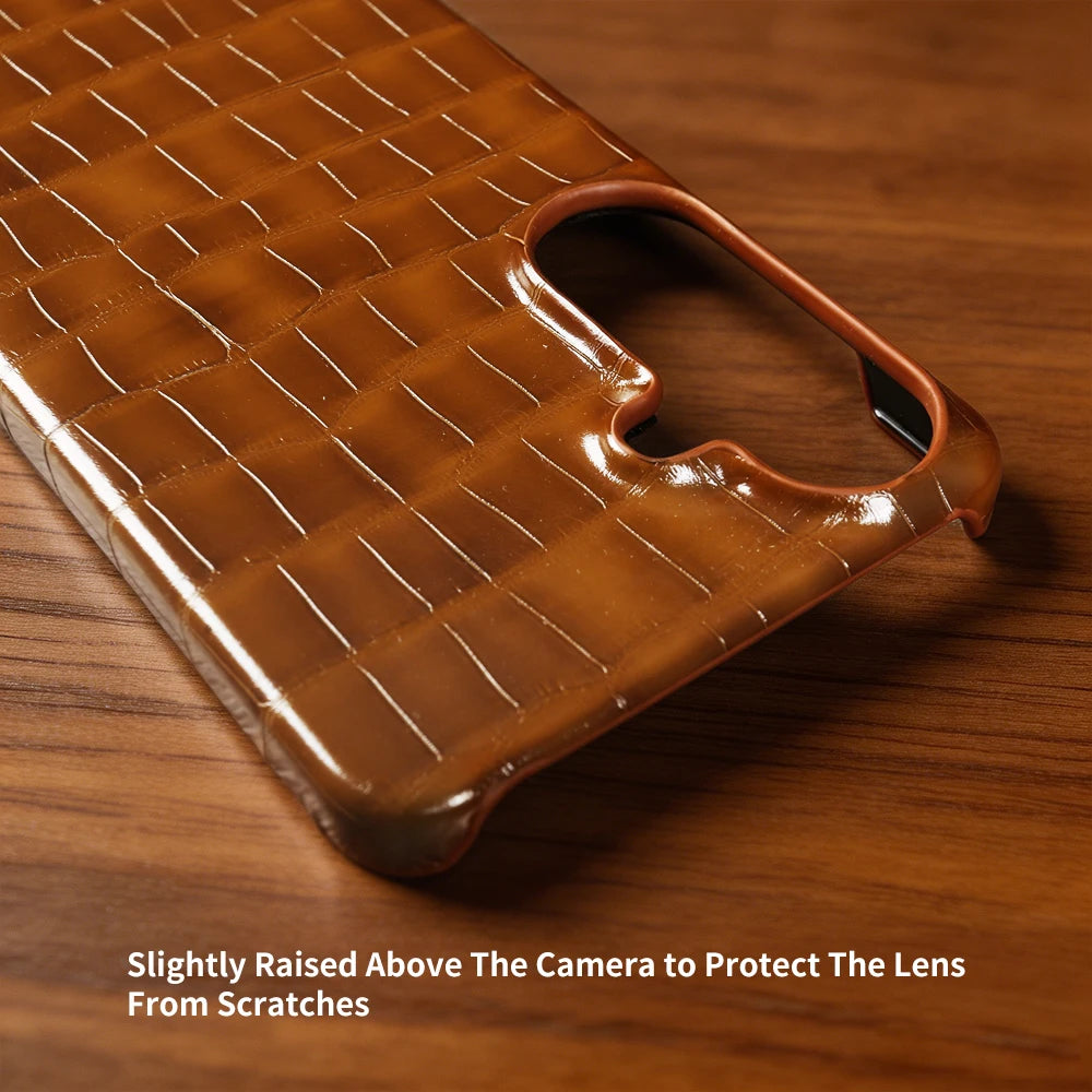 Luxury Crocodile Leather Case For Samsung Galaxy S26 Plus S24 FE S25 Edge S23 S22 S21 S20 Note 20 Ultra Phone Cases Back Cover