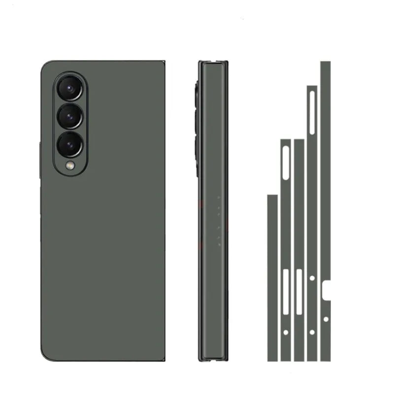 Plain Color Sticker for Samsung Galaxy Z Fold7 6 5 4 3 Back Screen Protector Hing Side Skin 3 in 1 Protective Film Fold4