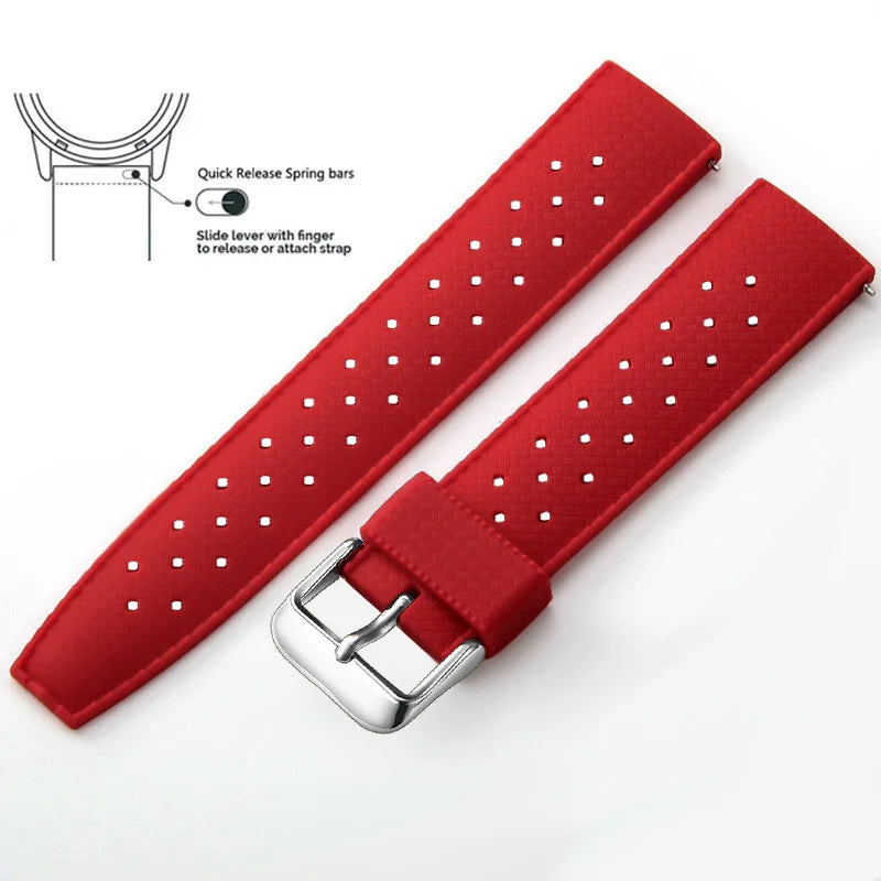 Tropical Silicone Watch Band Quick Release Watch Band 18mm 20mm 22mm Rubber Tropic Smart Watch Strap Waterpfroof Muti-Color