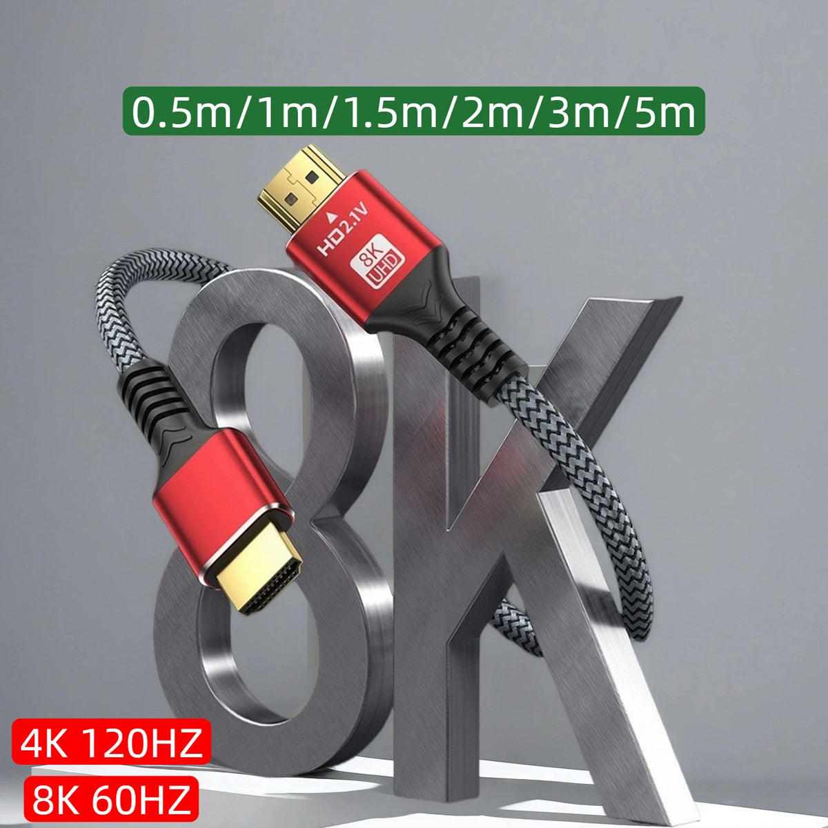 Uyellow 48Gbps HDMI-compatible Cable 8K 60Hz 50cm 1m 2m 3m 5m HDMI-compatible 2.1 Cable 4K 120Hz HDR 3D Effect Video for HDTV PC