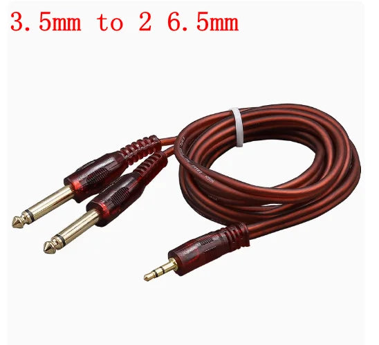 1 pcs 6.5 to 3.5 Jack Aux Cable Adapter for Speaker Guitar Amplifier TRS Audio Cable Jack 3.5mm to 6.5mm Audio Cable Auxiliar