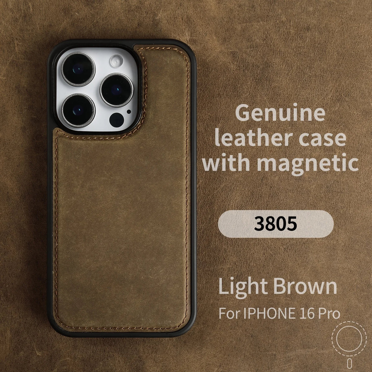 Vintage Magnetic Crazy Horse Genuine Leather Case For iPhone 16 Pro Max 17 15 13 14 12 Cover Retro Back Cases Protective Fundas