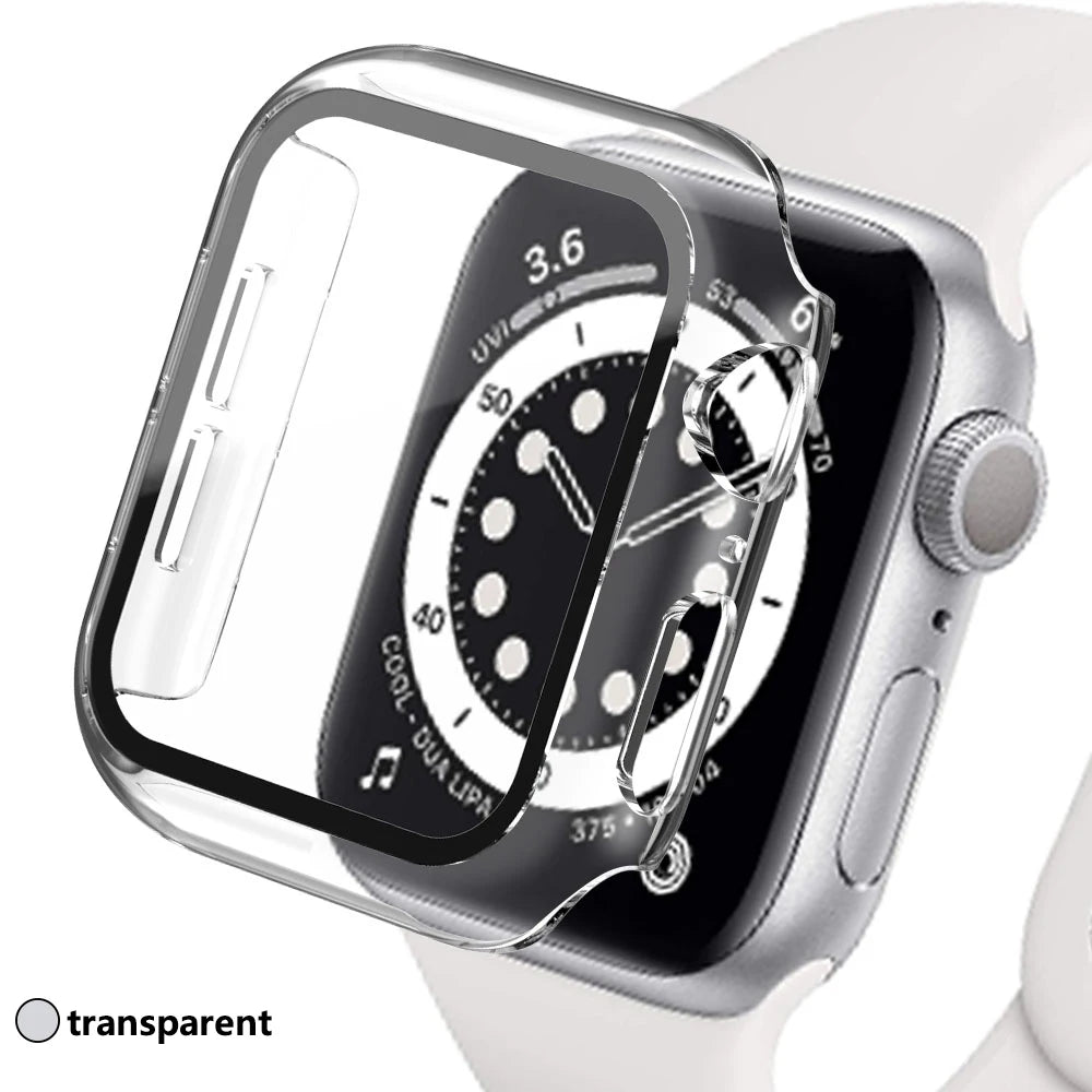 Tempered Glass+Cover for Apple Watch Case Ultra Accessories SE 3 4 5 6 7 8 Iwatch Screen Protector Case 49mm 45mm 41mm 44mm 40mm
