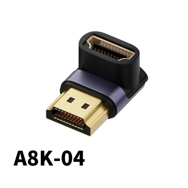 Mini /Micro 8K HDMI 2.1 Cable Connector Adapter 270 90 Degree Angle 2 Pieces Male to Female Converters Cable Adaptor Extender HD