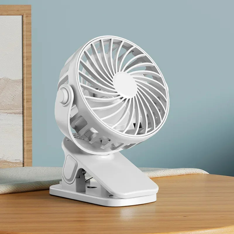 720°Rotatable Clip Fan Mini Cooler Fan Built In Night Lamp USB Rechargeable Personal Portable Fan For Outdoor Camping Ventilador