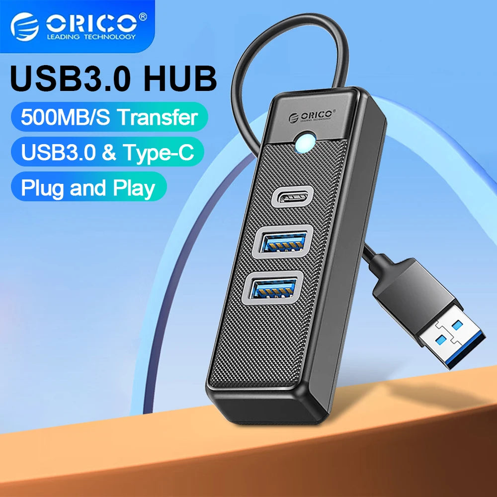 ORICO Usb Hub 5Gbps USB 3.0 3/4 Ports High Speed Mini Usb Splitter OTG Adapter for Desk PC Computer Accessories Hub Dock Station