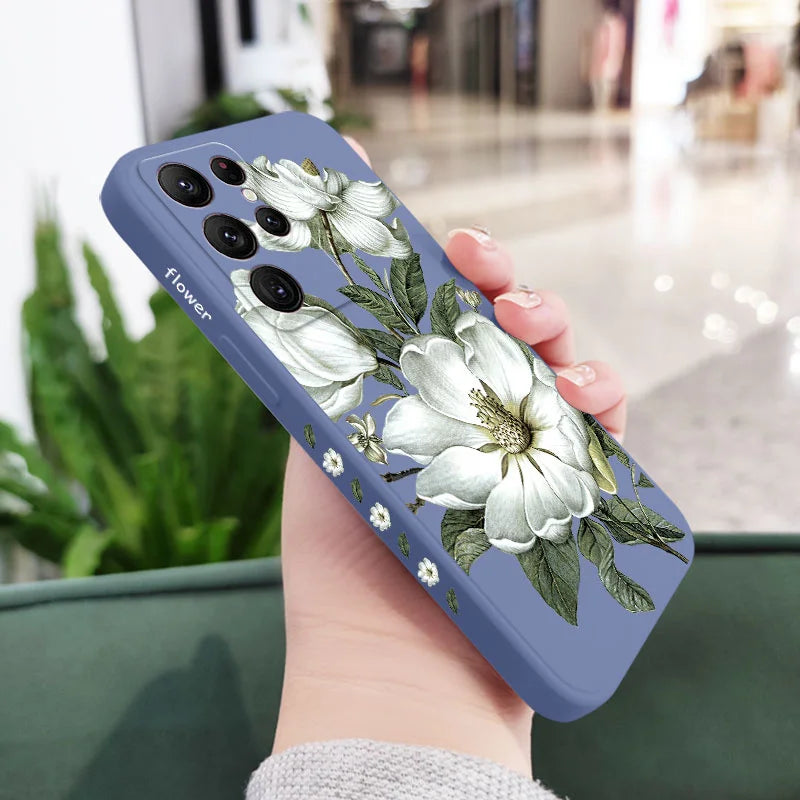 Wild Flowers Phone Case For Samsung Galaxy S25 S24 S23 S22 S21 S20 Ultra Plus FE S10 S9 S10E Note 20 ultra 10 9 Plus Cover