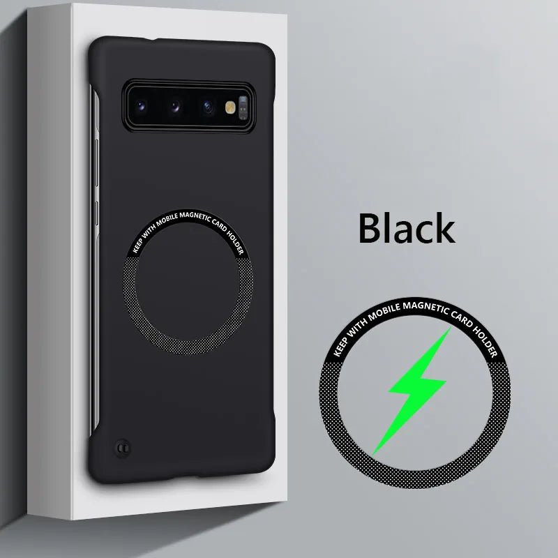 Frameless Magnetic For Magsafe Slim Case For Samsung Galaxy S9 S10 Plus S10Plus S9Plus Wireless Charging Hard Back Cover