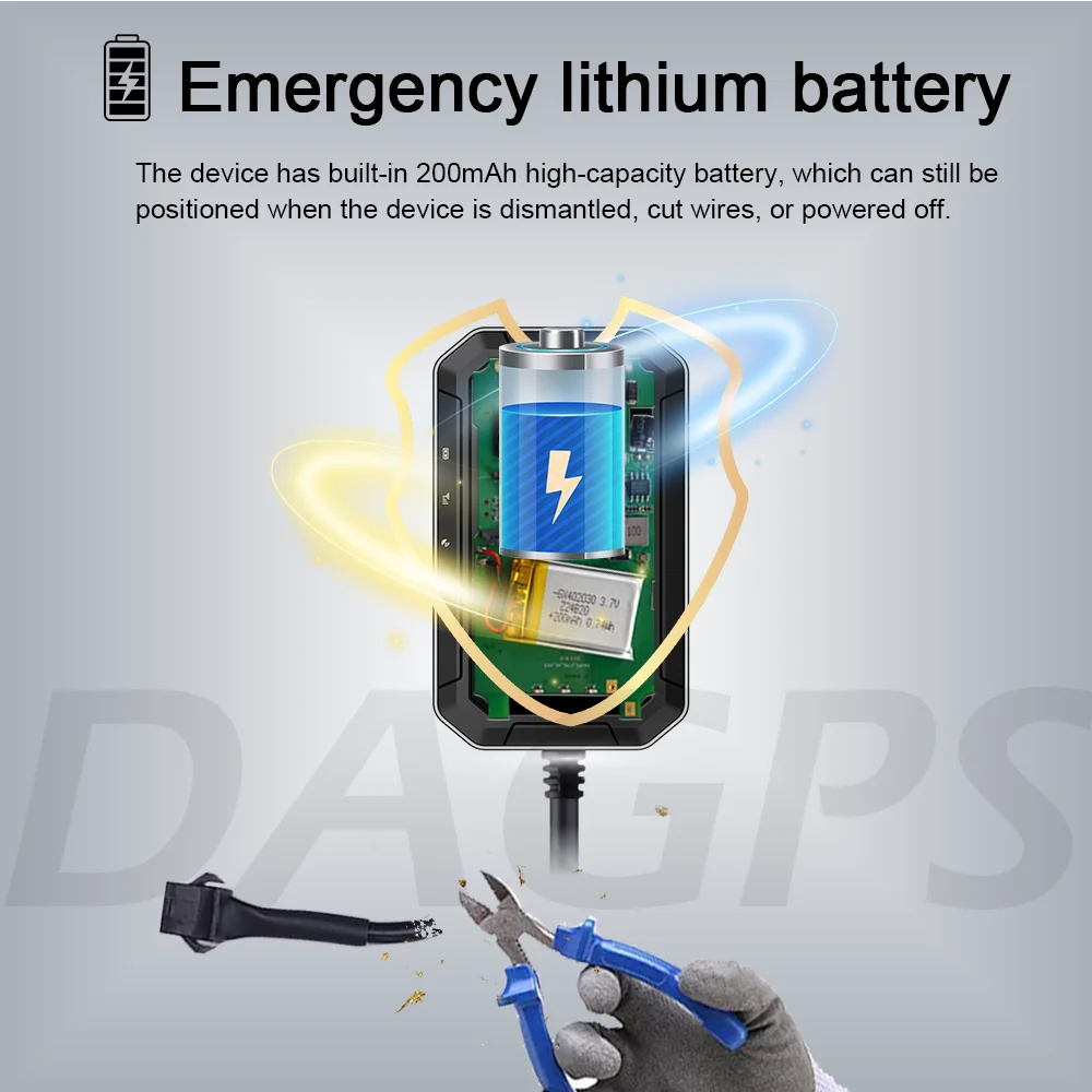 DAGPS 4G TK300 Relay Cut Off Oil Power Builtin Battery GPS Tracker for Car Motorcycle Vehicle Online Tracking So