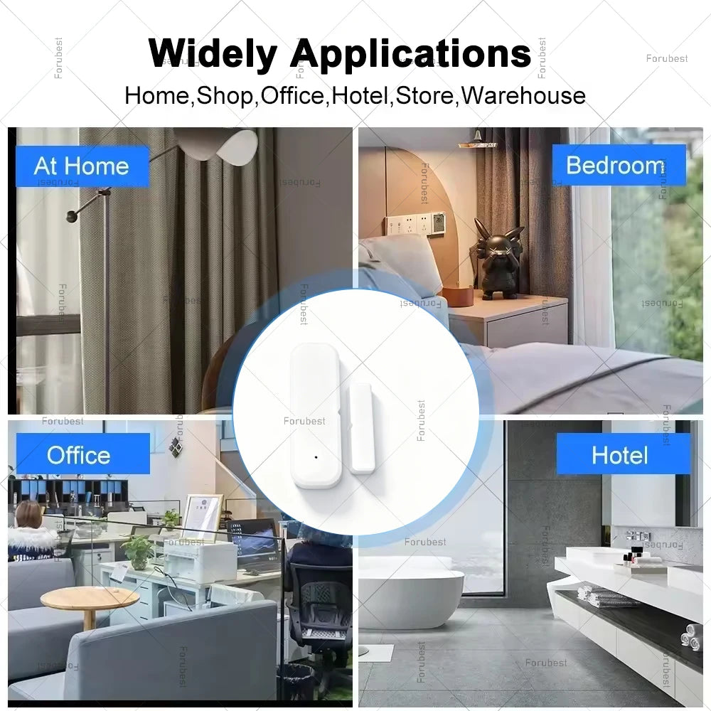 Tuya Smart Zigbee Door Sensor Contact Sensor Window Door Open Closed Detector Home Security Protection Device Works With Z2MQTT