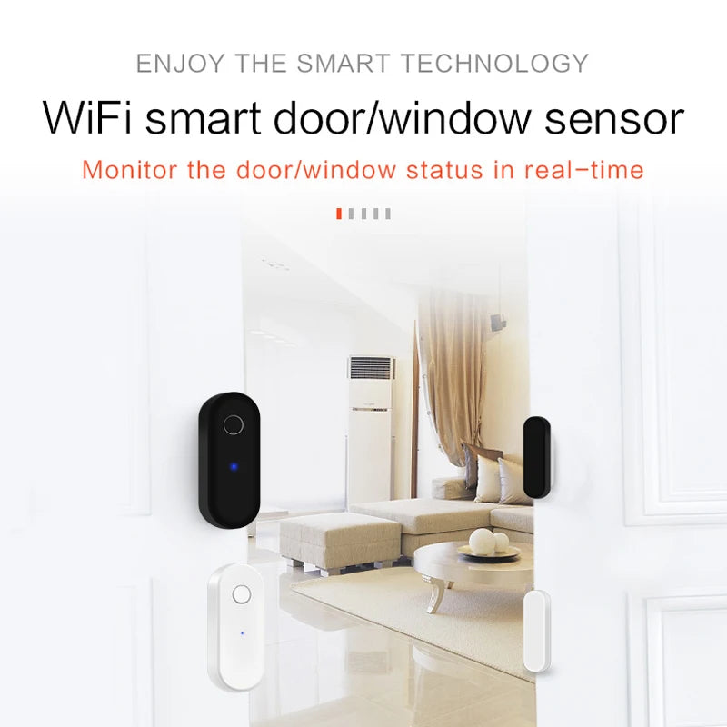 Tuya Smart WiFi Door Sensor Home Security Alarm Open / Close Window Detector APP Remote Control For Alexa Google