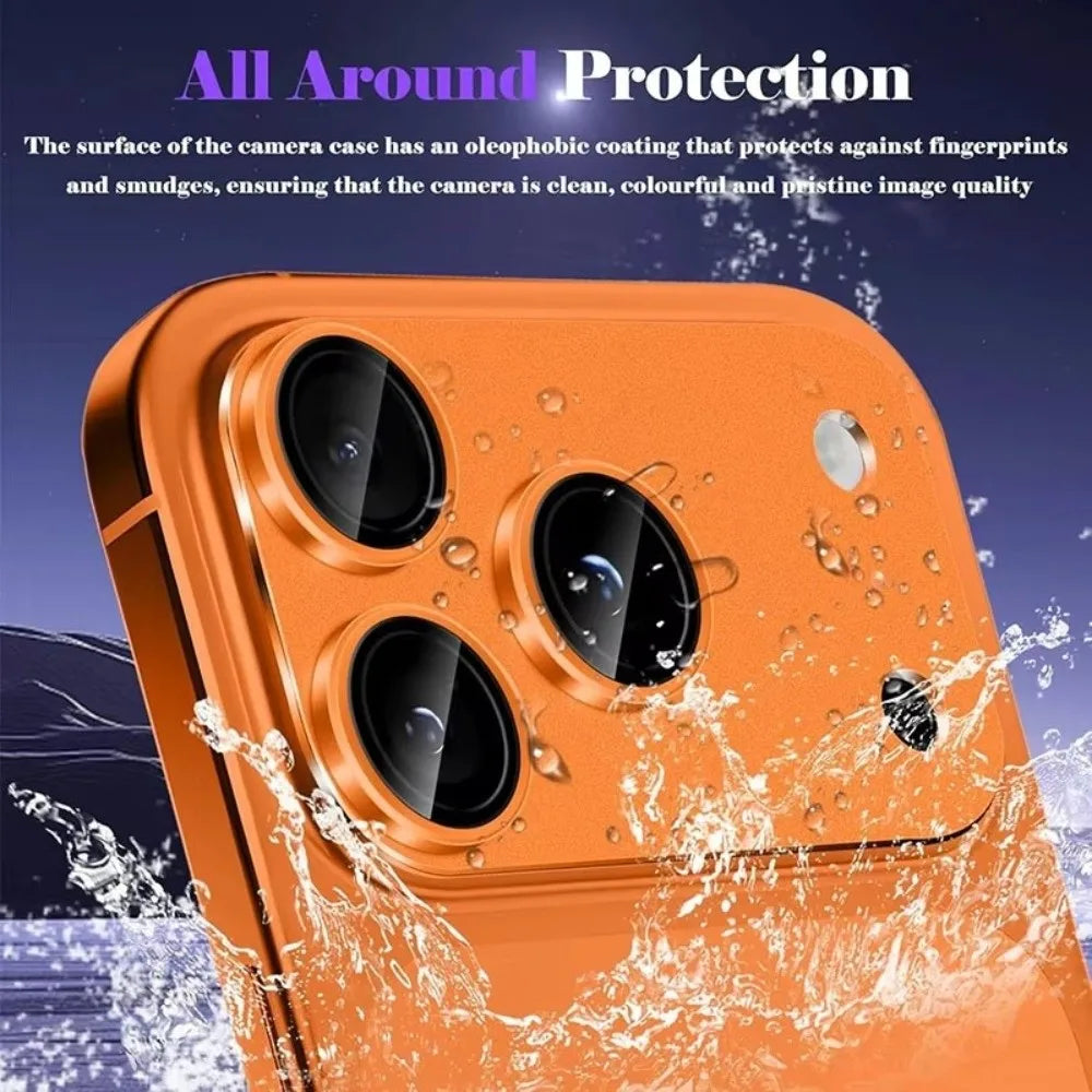 Metal Tempered Glass Lens Protector Orange Full Cover Back Camera Protective Film Anti Scratch for iPhone 17Pro/17 Pro Max