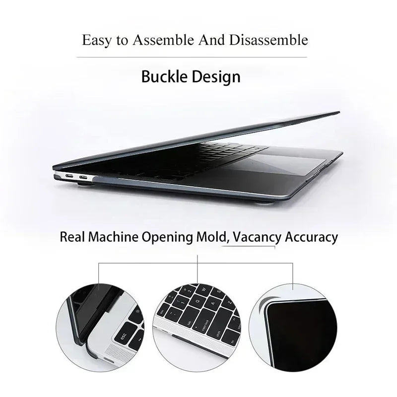 Carbon Fiber Texture Laptop Case For Macbook Air Pro M5 M4 M3 M2 M1 13 14 15 16 Inch 2026 2025 2024 2023 2022 2021 2020 Cover