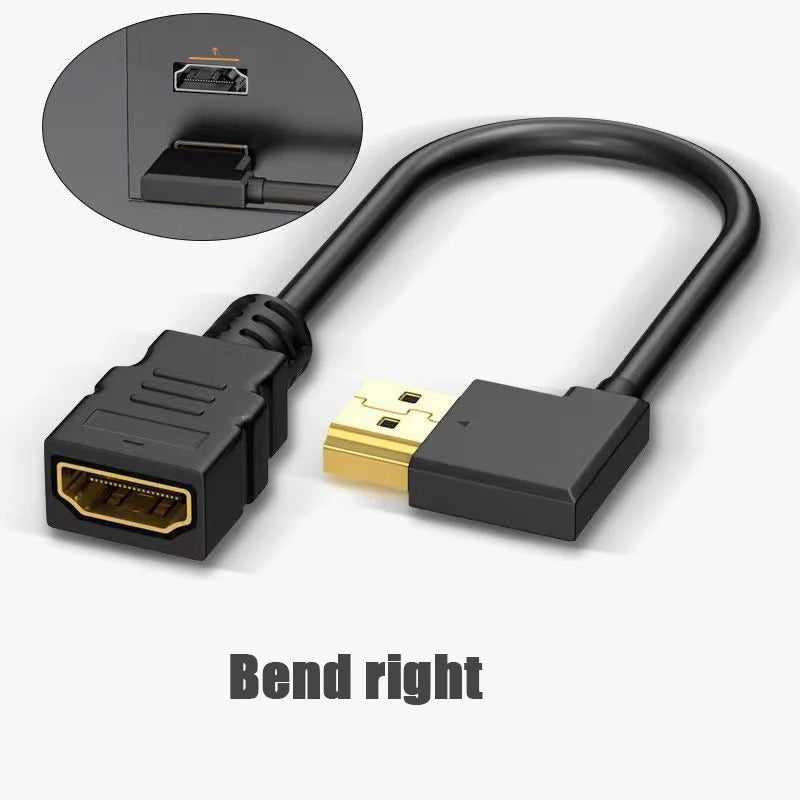 4K Elbow HDMI-compatible Extension Cable 90 Degree Down Angle Male to Female For HDMI 2.1 Cable 3D 60Hz Video HDR for TV Monitor