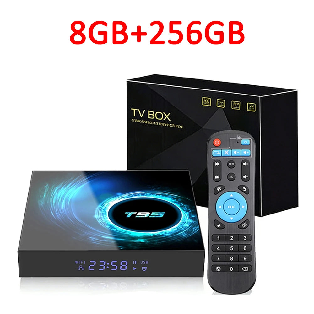 New T95 Android16 Smart Home Theater TV Box Allwinner H616 8GB RAM 256GB ROM BT 5.4 Netflix Google Ultra HD Smart Media Player