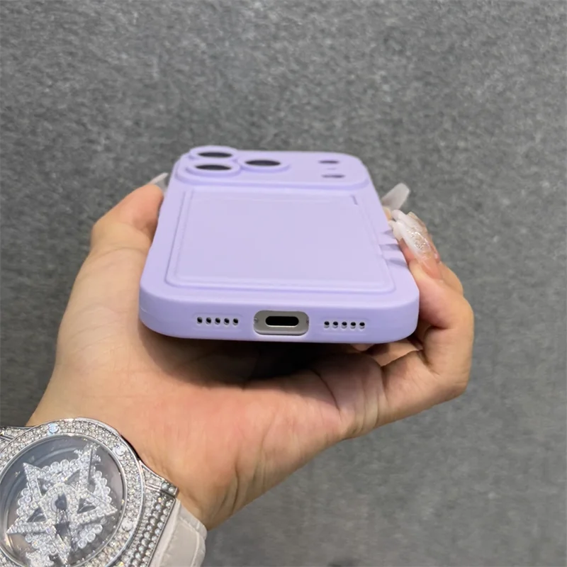 Luxury Soft Silicone Wallet Case For iPhone 17 16 15 14 Plus 13 12 Pro Max XR XS Shockproof Card Holder Slot Cover