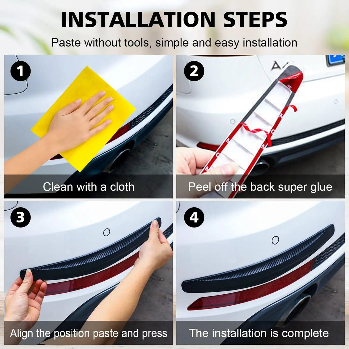 2pcs Bumper Anti-Collision Strip, Anti-Scratch Strip, Car Decorating Trim Car Door Protector Universal for Cars SUV Pickup Truck