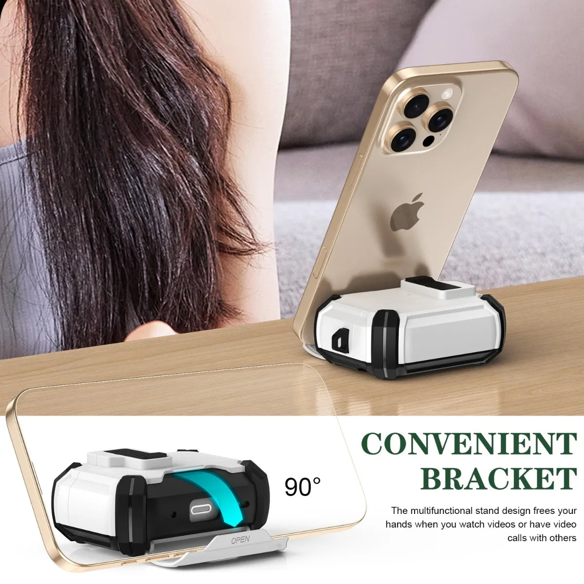 Phone Holder Security Lock Cover For AirPods Pro 3 2025 Case For AirPods Pro3 Pro 3rd Gen 2025 Cases Shockproof Headphone Cover