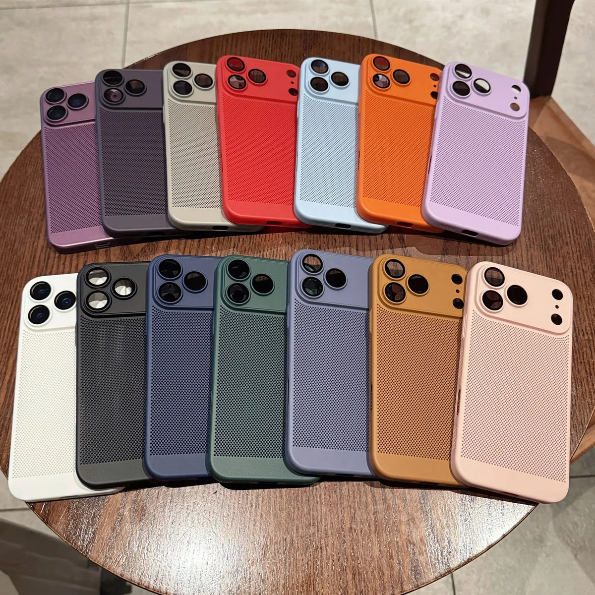 Original Cooling Grid Heat Dissipation Phone Case For iPhone 17Air 16 16E 15 14 13 12 11 17 Pro Max Mesh Breathable Hard Cover