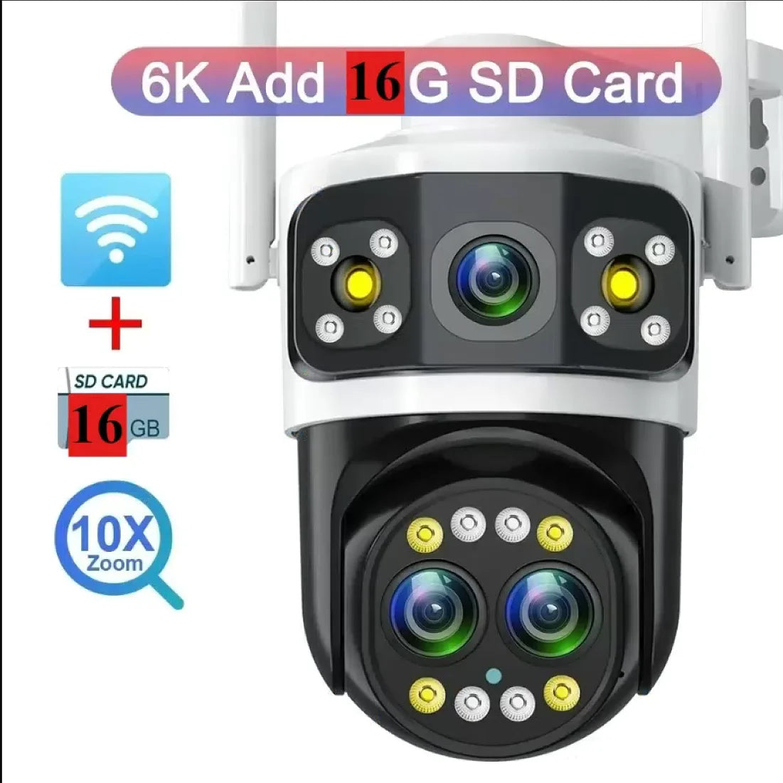 DIFANG Outdoor WIFI Camera 6K 8MP Three Lens 10X Zoom Human Detection 4K 6MP Dual Screens WiFi Surveillance CCTV Security Yoosee