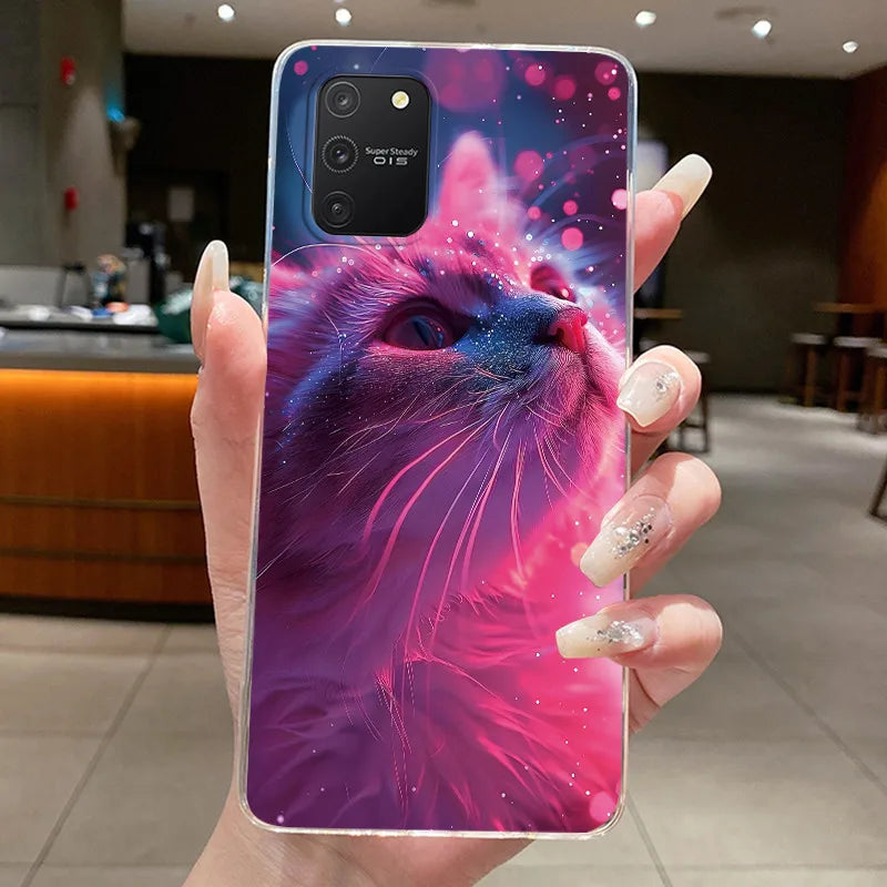 Casing For Samsung S10 Lite Case G770F Aesthetic Cute Cat Fashion Transparent Back Cover For Samsung Galaxy S10 Lite Phone Case