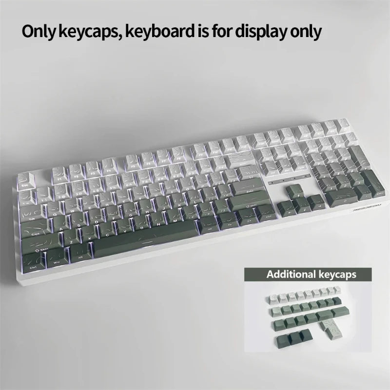 RGB Backlit Keycaps Cherry Profile Black Topographic 4.0 Side-lit Double Shot PBT Keycaps for Cherry MX Switches Gaming Keyboard