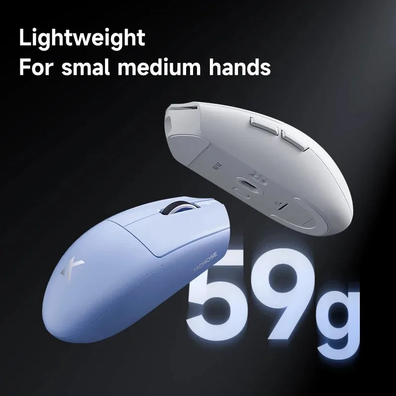 MCHOSE G3 V2 Wireless Gaming Mouse PAW 3311 Sensor Tri-mode 800mAh All-Around Grip Omron Mechanical Switches TTC Silver Wheel
