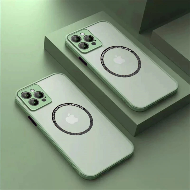 Luxury Magnetic Matte PC Case For Magsafe iPhone 16e 16 15 14ProMax 13 12 Mini 11 Pro Max 15 14 Plus Wireless Charge Phone Cover