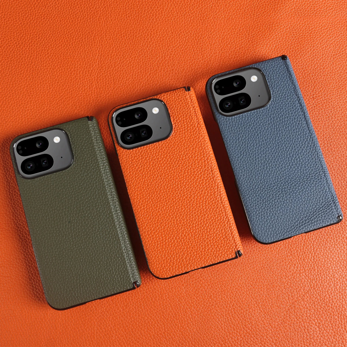 For Google Pixel 9 Pro Fold Case Genuine Leather Cover Pixel 10 Pro Fold Capa Protective Etui Back Coque Carcasa Without Front
