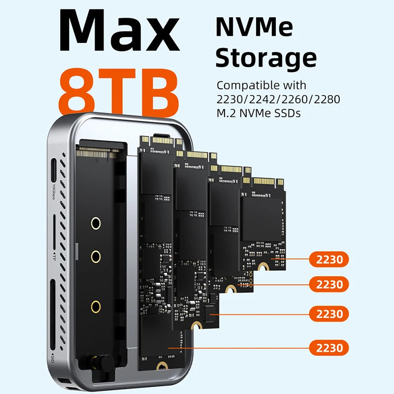 CABLETIME 7 IN 1 USB C HUB with NVMe SSD Magnetic 4K ProRes Video Recording SD/TF 3.0 Strong Magnetic Attachment for iPhone 17