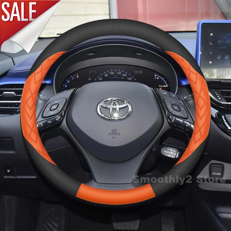 Leather Car Steering Wheel Cover For Toyota CHR 2025 Crown Sports 2016-2024 Auto Steering Wheel Toyota Crown Sports Accessories