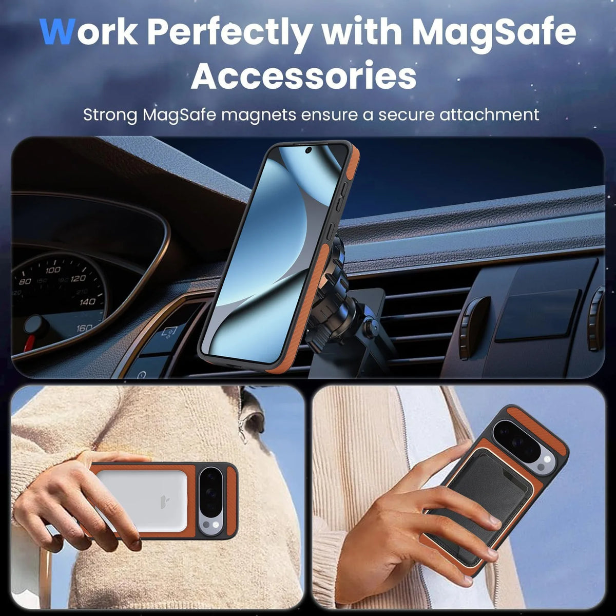 High End Carbon Fiber Texture Leather Phone Case For Google Pixel 10 9 ProXL 10A 9A For MagSafe Wireless Charger Anti-Drop Cover