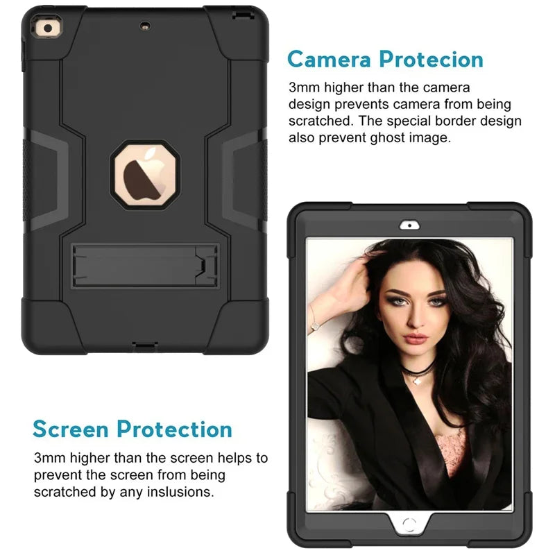 Armor Stand Shockproof Kids Tablet Case for IPad Air 10.2 10.5 11 12.9 Inch 2021 I Pad Pro 9.7 Mini 6 5 4 3 2 7th 8th 9th Cover