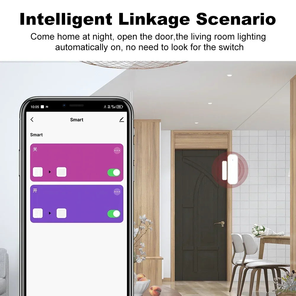 Zigbee3.0 Home Security Door Window Sensor Magnetic Open Closed Detector Remote Monitor Alarm Voice Control Via Alexa Google