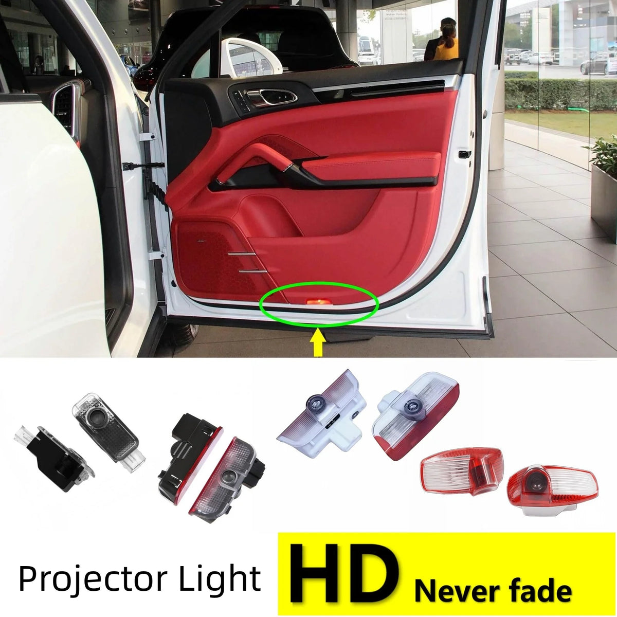 HD LED Car Door Light Projector Lights For Porsche Macan S 95B Tayan 987 911 Panamera 970 971 Cayenne 957 958 718 Boxster Cayman