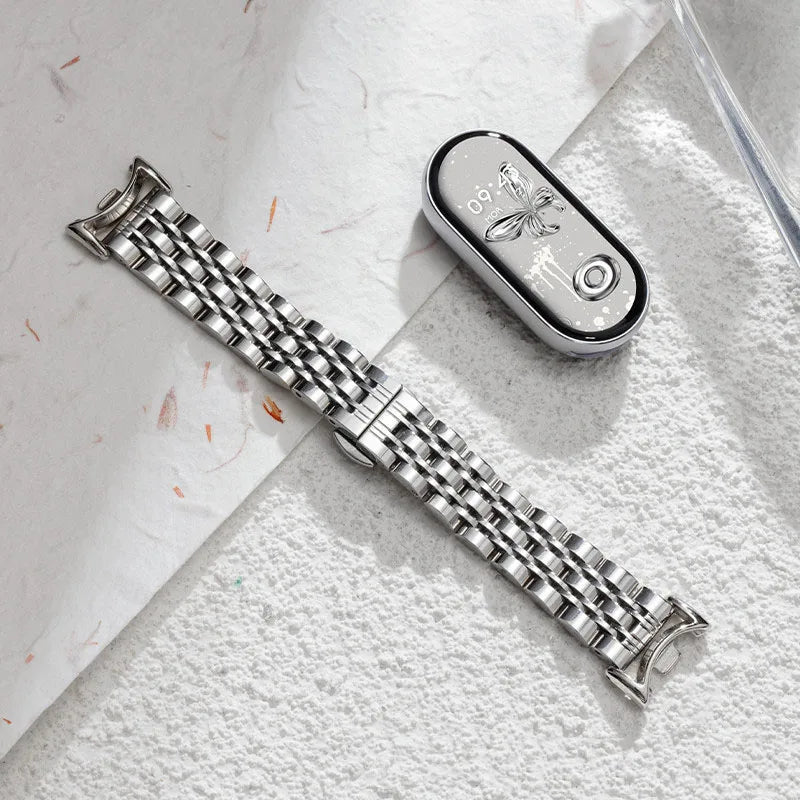Metal Strap For Xiaomi Band 10 9 8 Belt Smartwatch Stainless Steel Mi Band 9 Bracelet Wristband Miband 11 Watchband Accessories